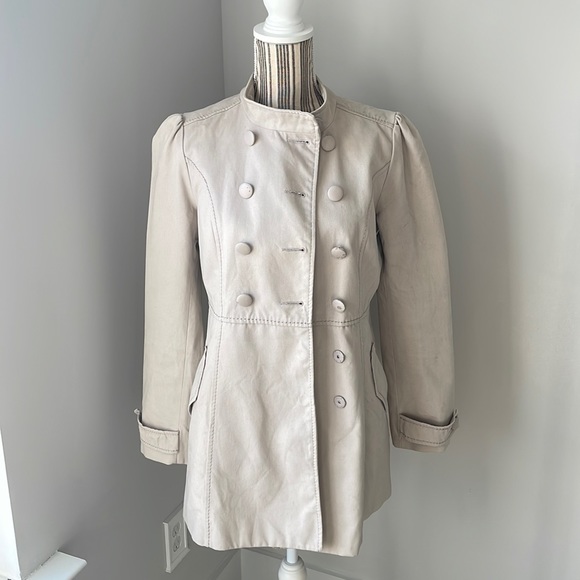 H&M Divided beige light tan cotton trench coat jacket - Picture 1 of 7